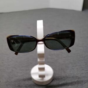 Anne Klein Women's Sunglasses Rectangle Brown Blue Accent Tortoise Shell Frames